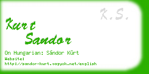 kurt sandor business card