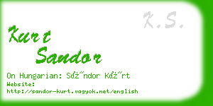 kurt sandor business card